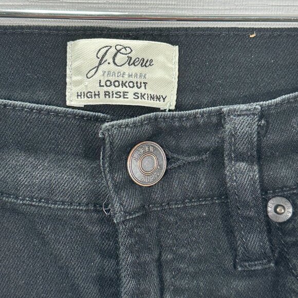 J Crew Jeans Womens 26 Lookout HIgh Rise Skinny Black Cotton Stretch Pockets - Picture 5 of 10